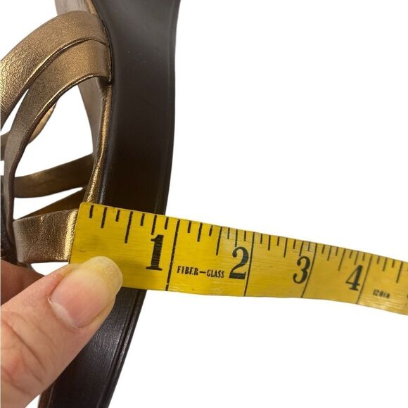 Italian Shoemakers 10.5 beaded/ slip on wedge metallic bronze sandals - Picture 9 of 10